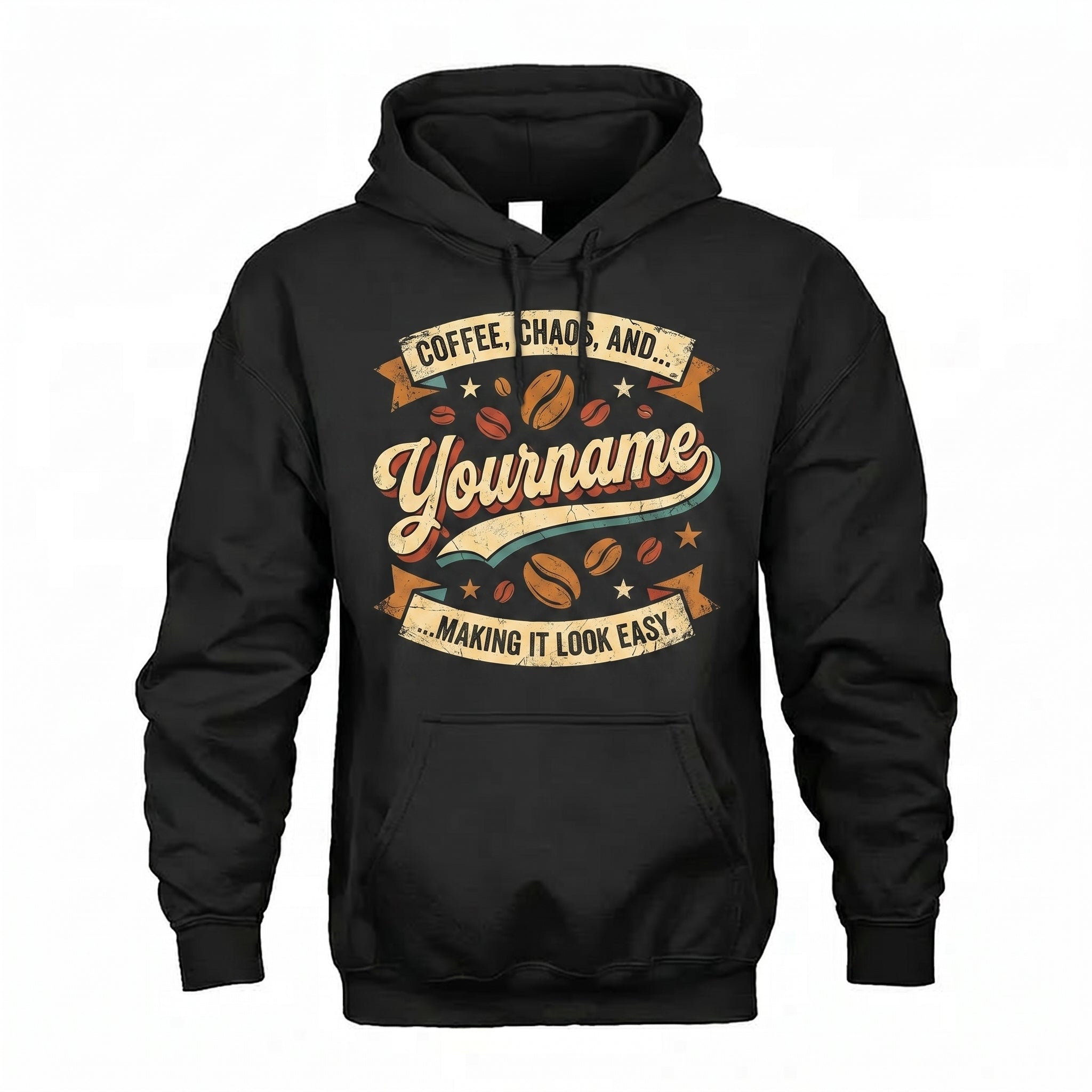 Coffe, Chaos, And... Making It Look Easy - Personalized Name T-Shirt