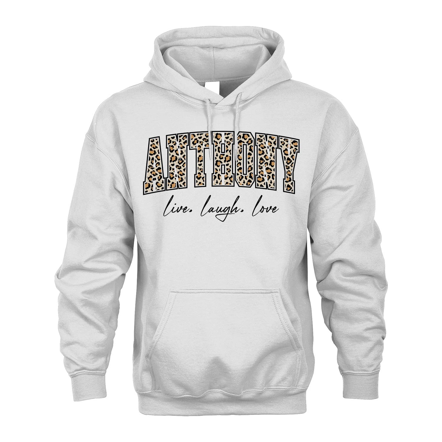 Live Laugh Love Custom Name With Leopard Pattern Shirt ANTHONY M1-13