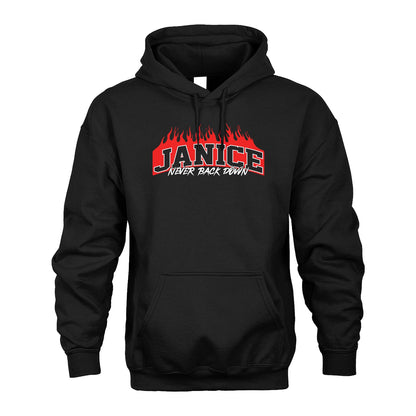 Never Back Down Your Name With Fire Shirt JANICE M1-37