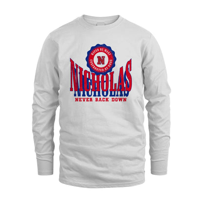 Your Name Never Back Down Shirt NICHOLAS M1-33