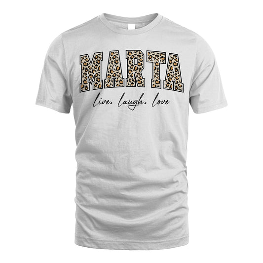 Live Laugh Love Custom Name With Leopard Pattern Shirt MARTA M1-13