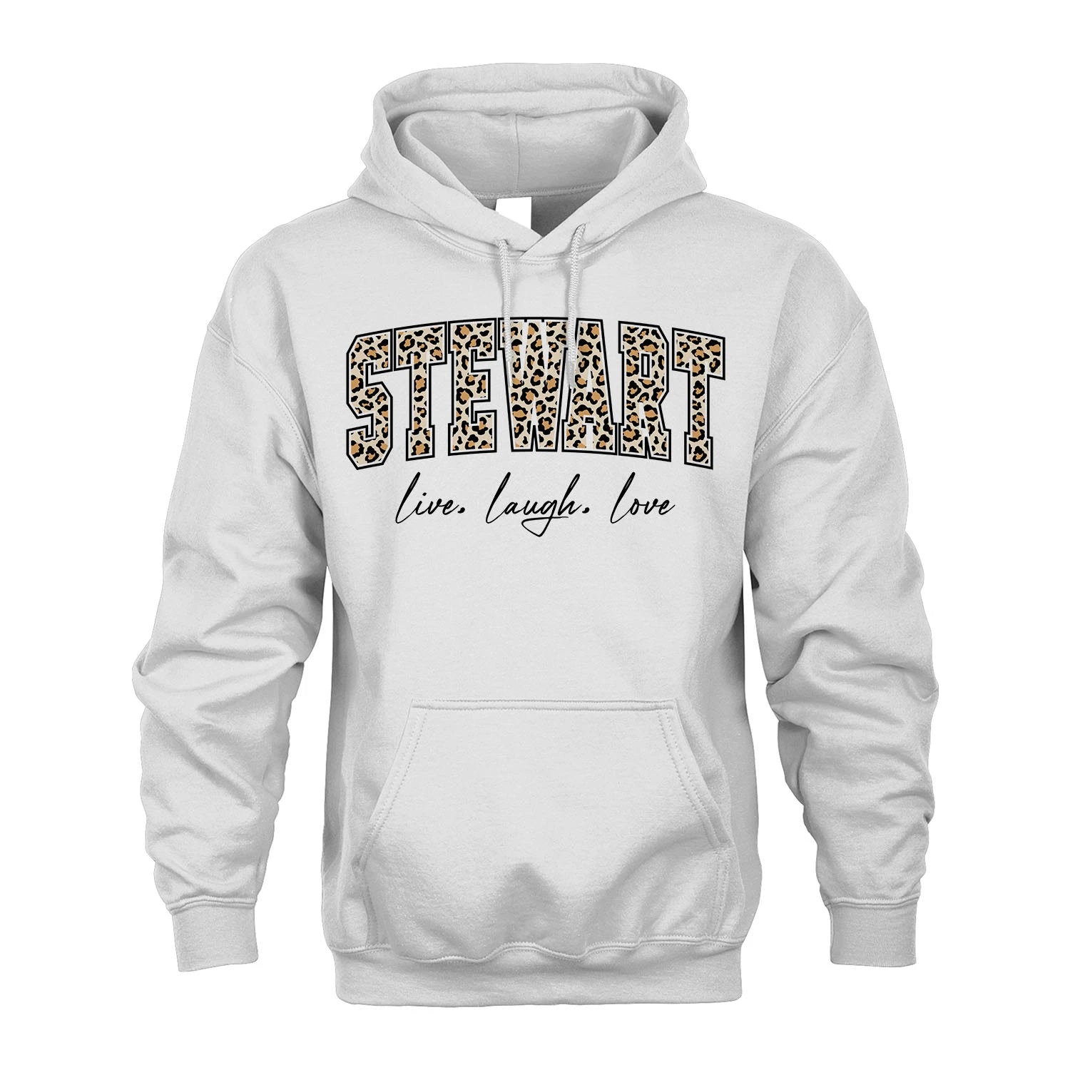 Live Laugh Love Custom Name With Leopard Pattern Shirt STEWART M1-13