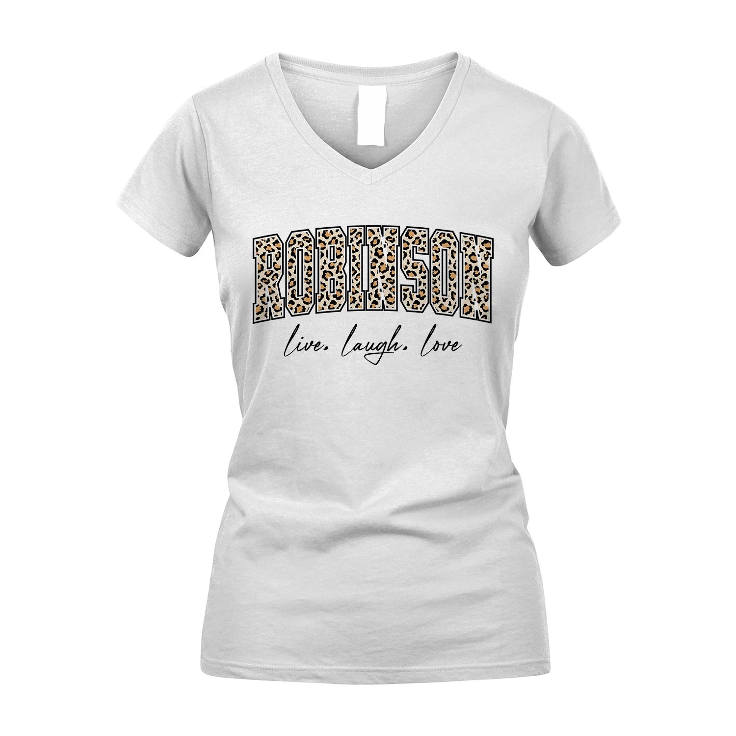 Live Laugh Love Custom Name With Leopard Pattern Shirt ROBINSON M1-13