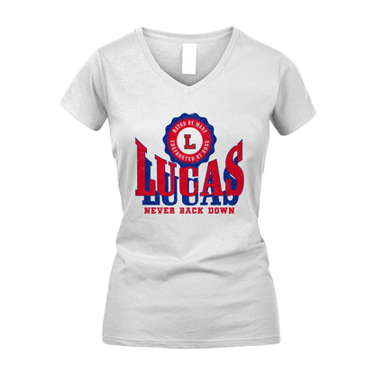 Your Name Never Back Down Shirt LUCAS M1-33