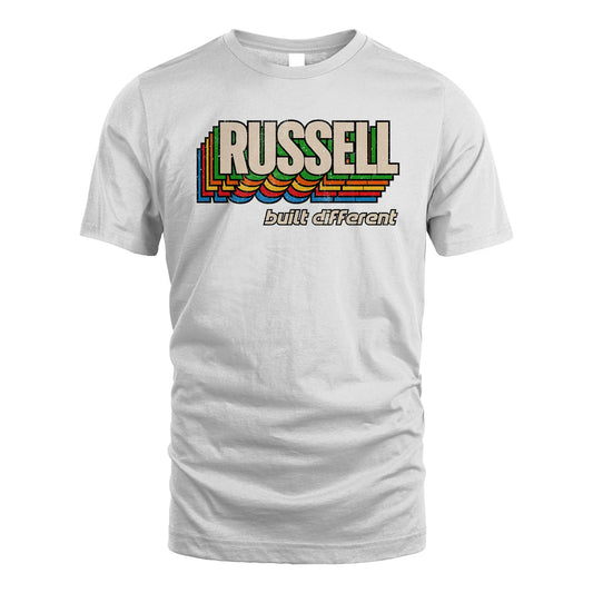Your Name Built Different Retro Shirt RUSSELL M1-26