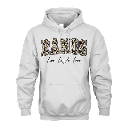 Live Laugh Love Custom Name With Leopard Pattern Shirt RAMOS M1-13