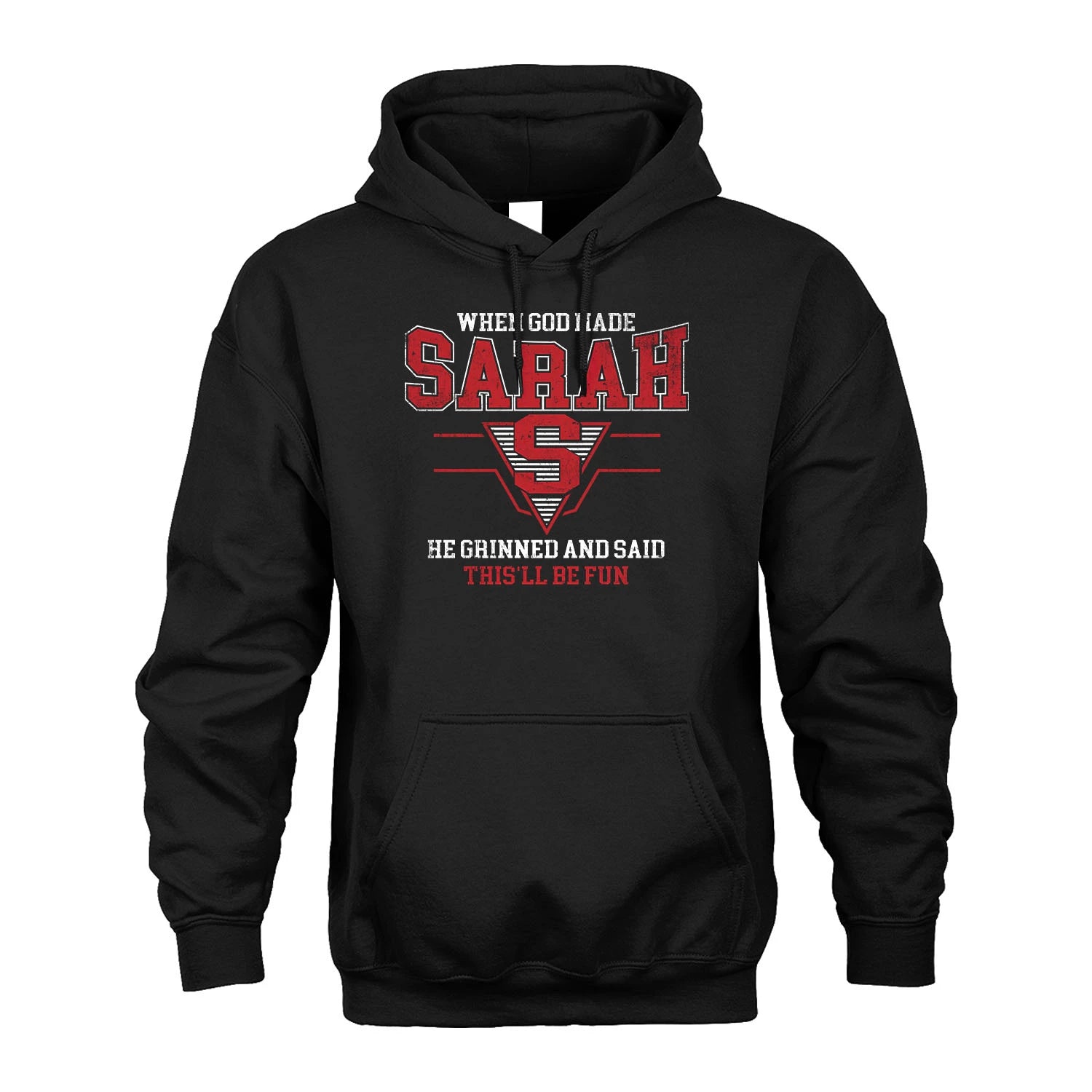 When God Made Your Name He Grinned And Said This'll Be Fun Baseball Shirt SARAH M1-29
