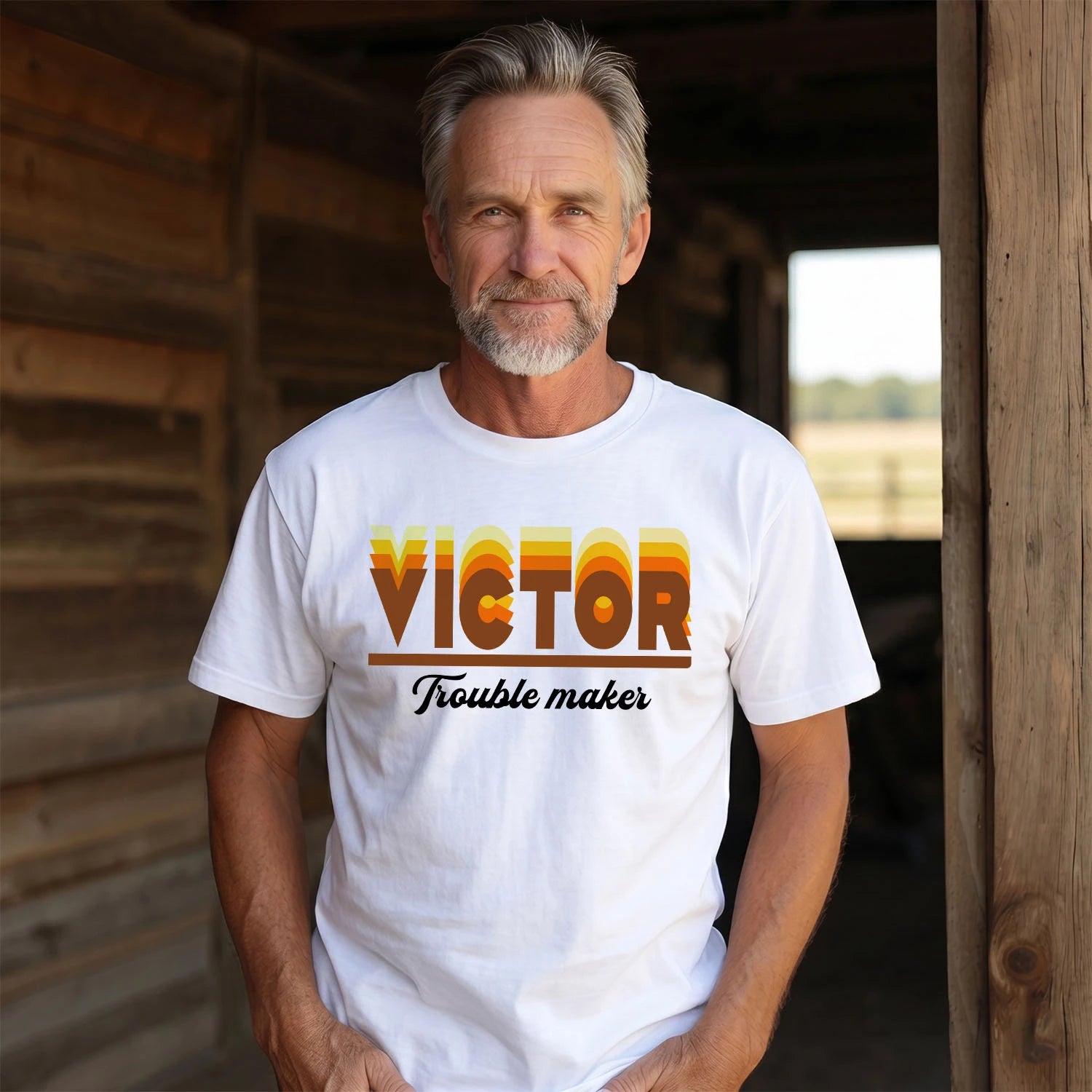 Your Name Trouble Maker Funny Shirt VICTOR M1-34