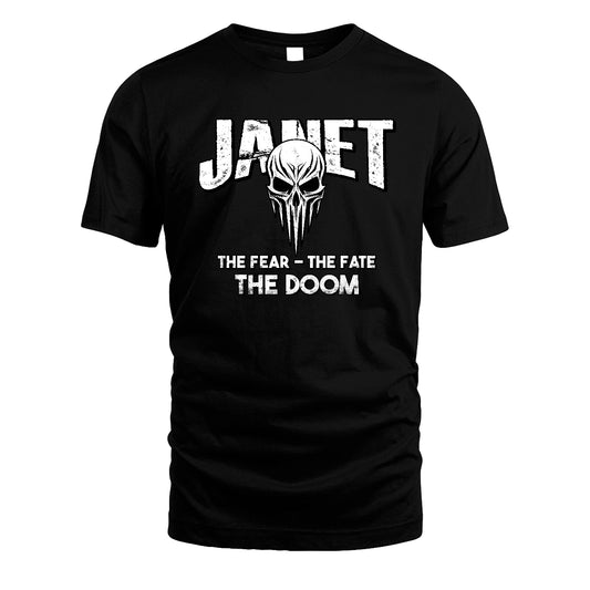 The Fear The Fate The Doom Skull Shirt JANET M1-39