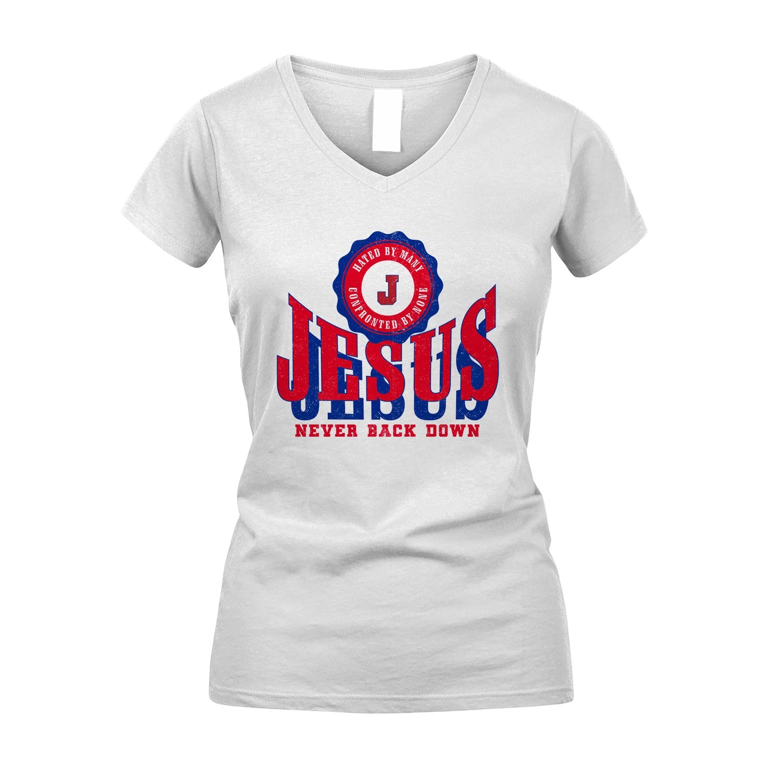 Your Name Never Back Down Shirt JESUS M1-33
