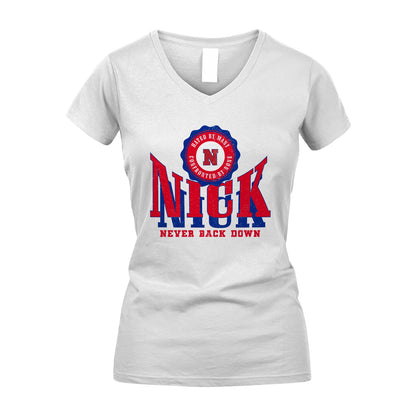 Your Name Never Back Down Shirt NICK M1-33