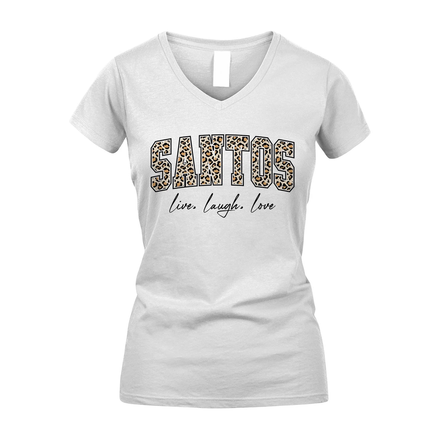 Live Laugh Love Custom Name With Leopard Pattern Shirt SANTOS M1-13