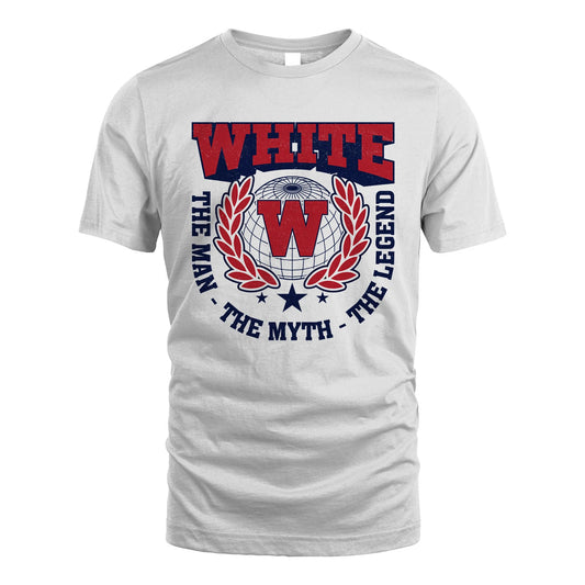 The Man The Myth The Legend Logo Shirt WHITE M1-30
