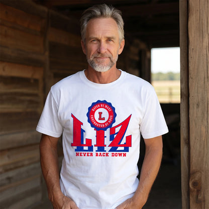 Your Name Never Back Down Shirt LIZ M1-33