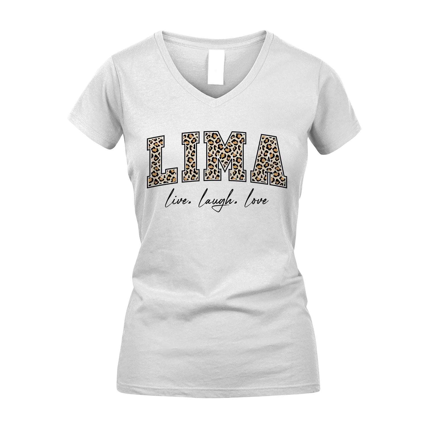 Live Laugh Love Custom Name With Leopard Pattern Shirt LIMA M1-13