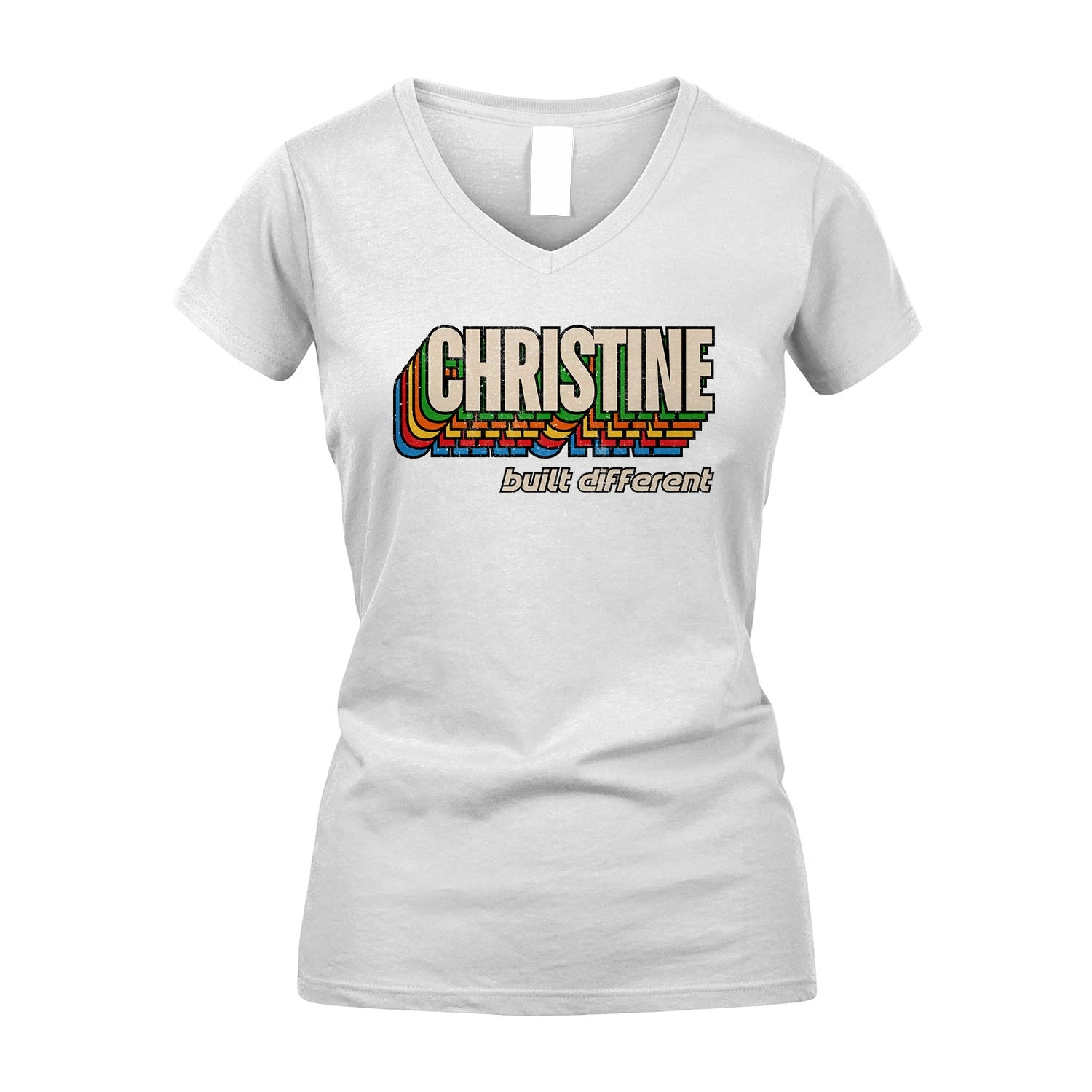 Your Name Built Different Retro Shirt CHRISTINE M1-26