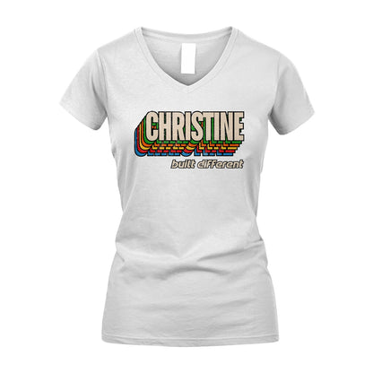 Your Name Built Different Retro Shirt CHRISTINE M1-26