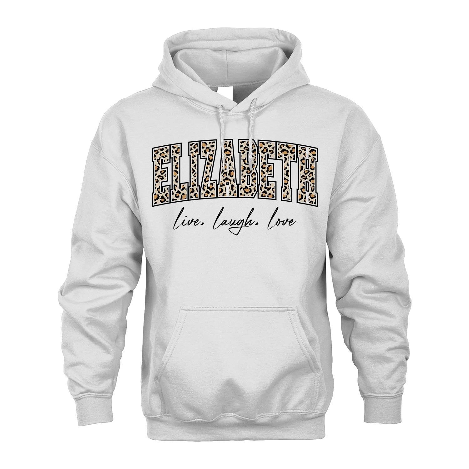 Live Laugh Love Custom Name With Leopard Pattern Shirt ELIZABETH M1-13