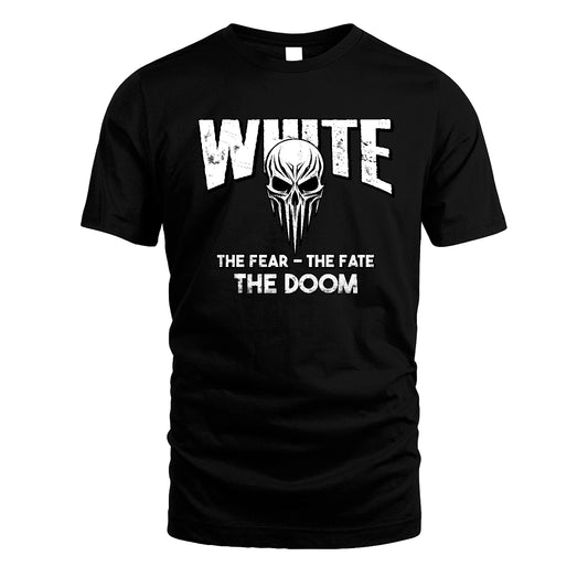 The Fear The Fate The Doom Skull Shirt WHITE M1-39