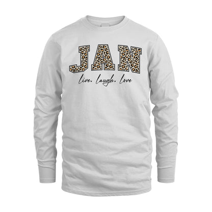 Live Laugh Love Custom Name With Leopard Pattern Shirt JAN M1-13