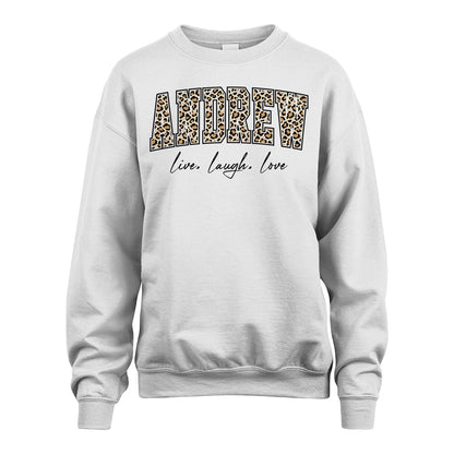 Live Laugh Love Custom Name With Leopard Pattern Shirt ANDREW M1-13