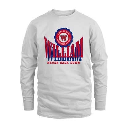 Your Name Never Back Down Shirt WILLIAM M1-33