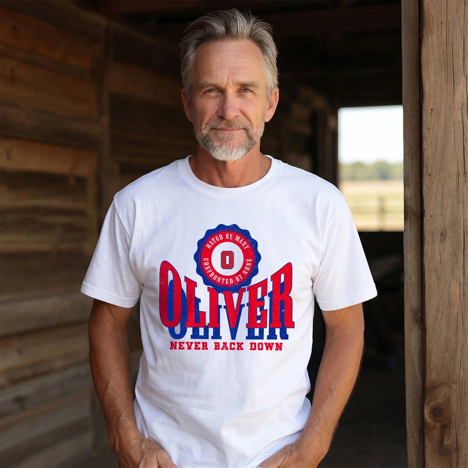 Your Name Never Back Down Shirt OLIVER M1-33