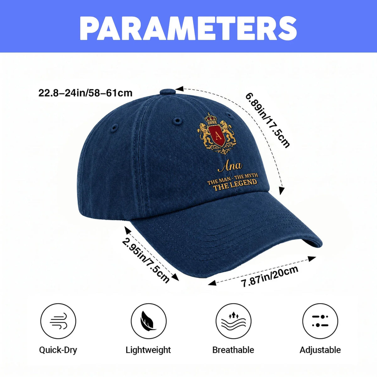 The Man The Myth The Legend Royal Blue Cap ANA 13K1 C49PF