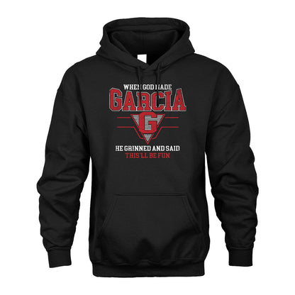 When God Made Your Name He Grinned And Said This'll Be Fun Baseball Shirt GARCIA M1-29