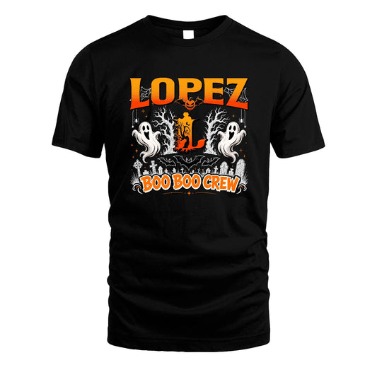 Boo Boo Crew Halloween Custom Name Shirt LOPEZ M1-28