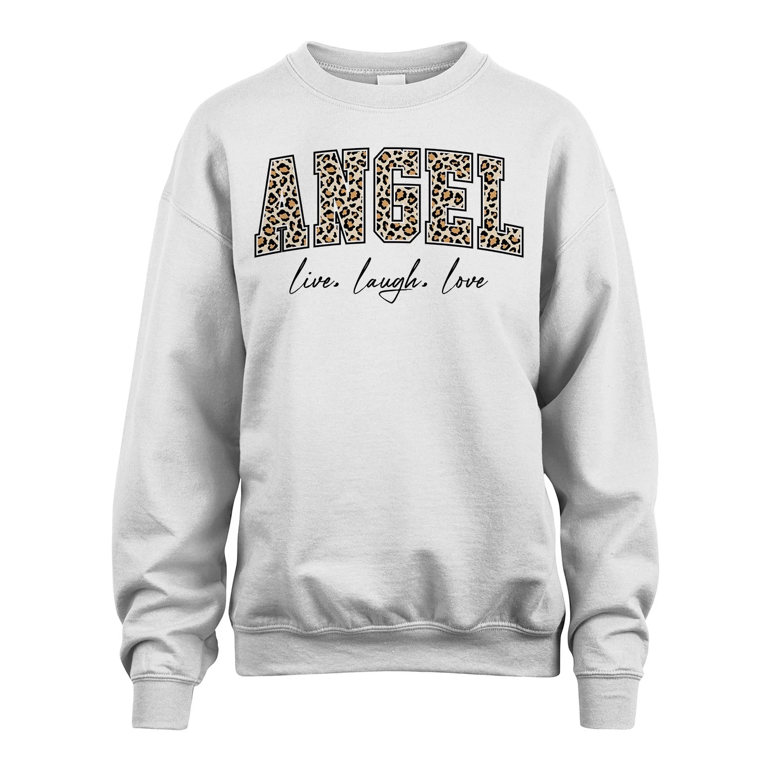 Live Laugh Love Custom Name With Leopard Pattern Shirt ANGEL M1-13