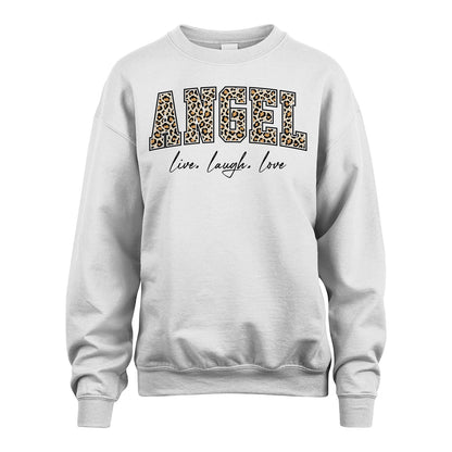 Live Laugh Love Custom Name With Leopard Pattern Shirt ANGEL M1-13