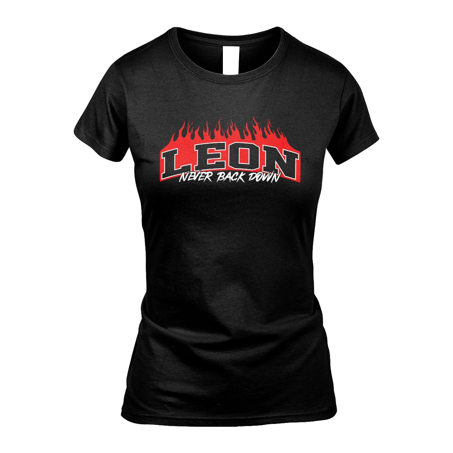 Never Back Down Your Name With Fire Shirt LEON M1-37