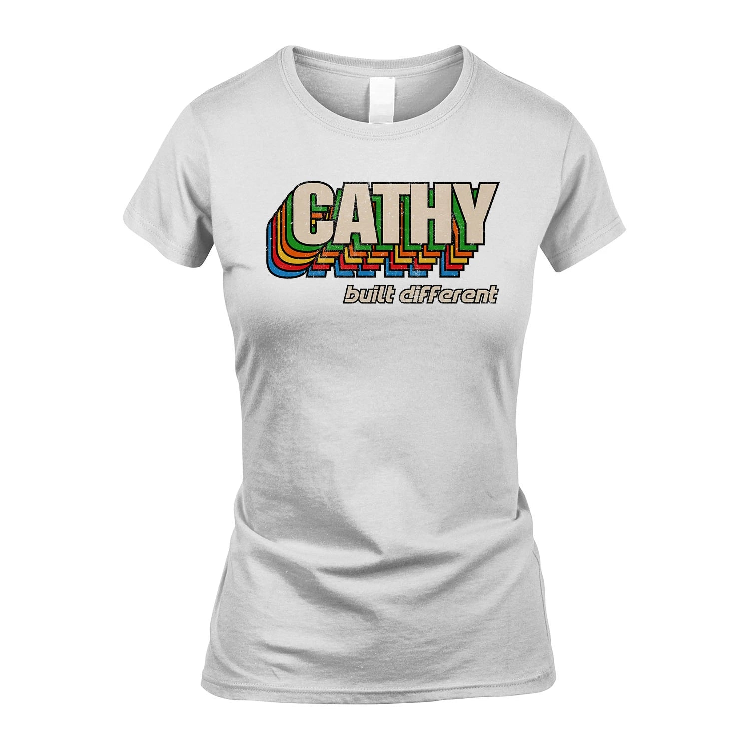 Your Name Built Different Retro Shirt CATHY M1-26