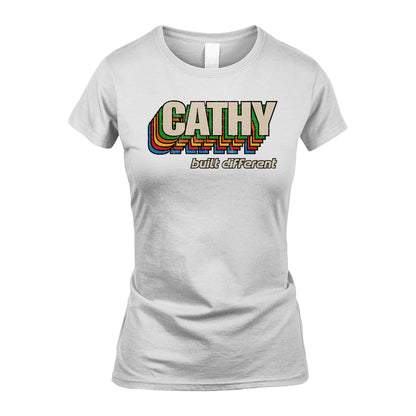 Your Name Built Different Retro Shirt CATHY M1-26