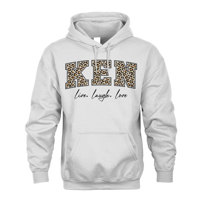 Live Laugh Love Custom Name With Leopard Pattern Shirt KEN M1-13