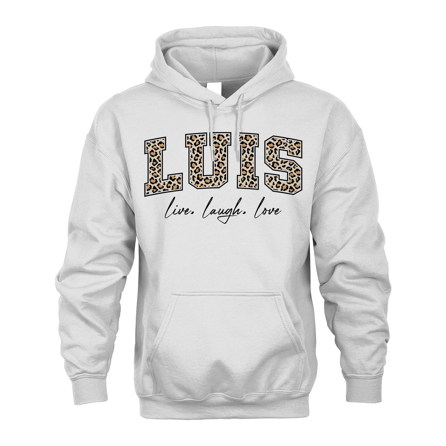 Live Laugh Love Custom Name With Leopard Pattern Shirt LUIS M1-13
