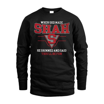 When God Made Your Name He Grinned And Said This'll Be Fun Baseball Shirt SHAH M1-29