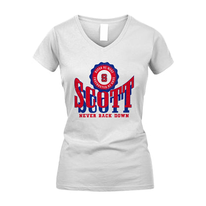 Your Name Never Back Down Shirt SCOTT M1-33