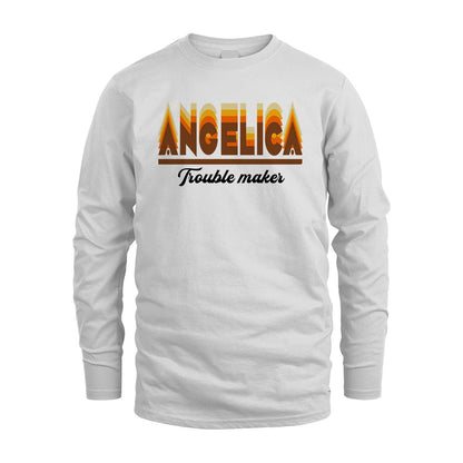 Your Name Trouble Maker Funny Shirt ANGELICA M1-34