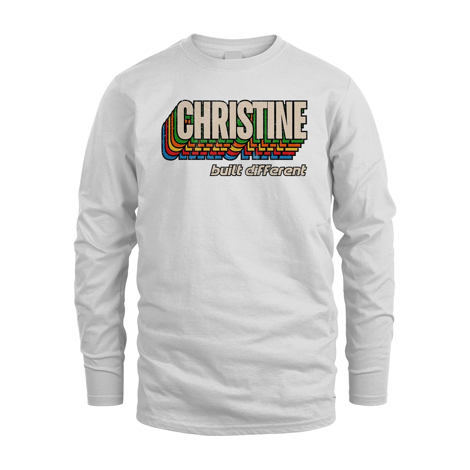 Your Name Built Different Retro Shirt CHRISTINE M1-26