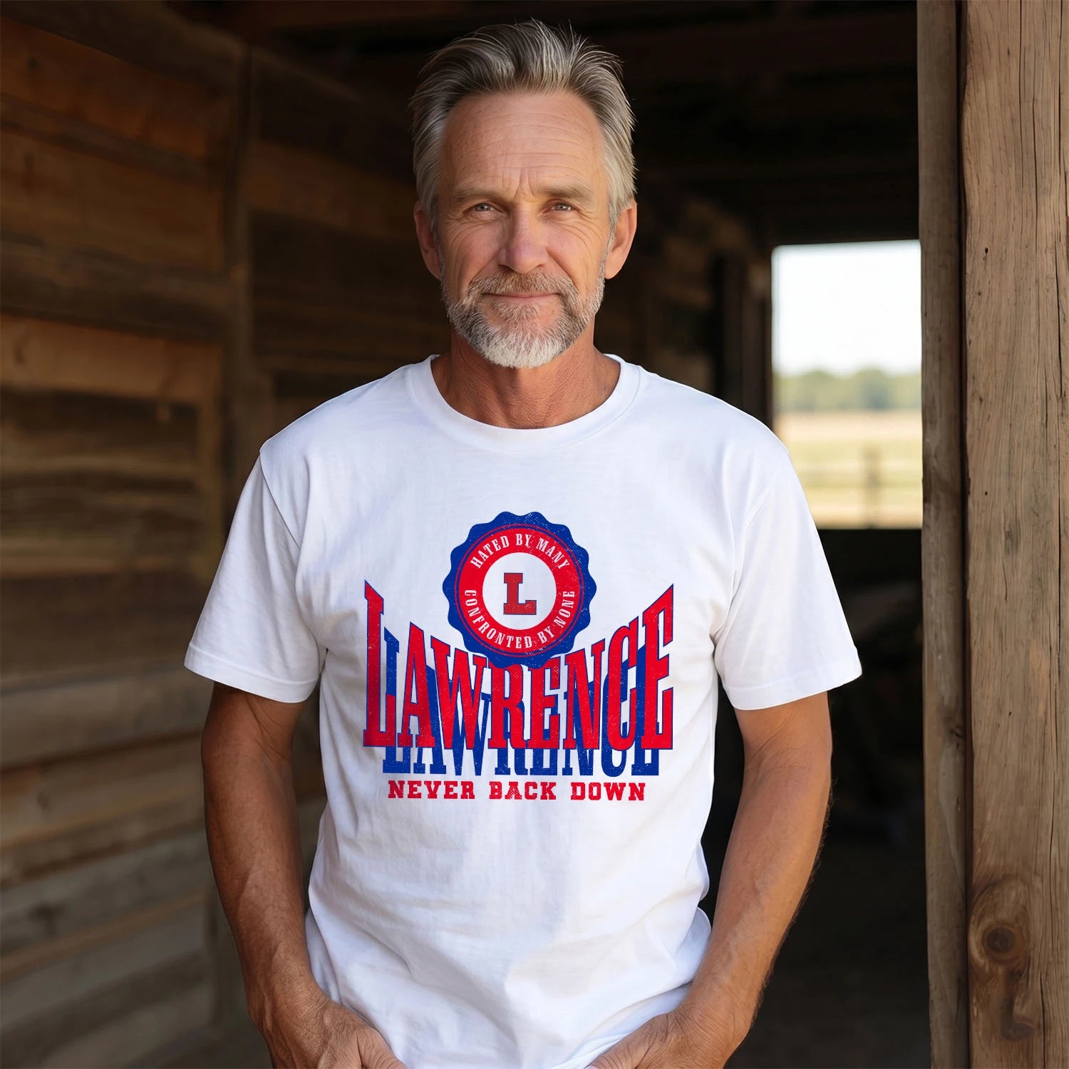 Your Name Never Back Down Shirt LAWRENCE M1-33
