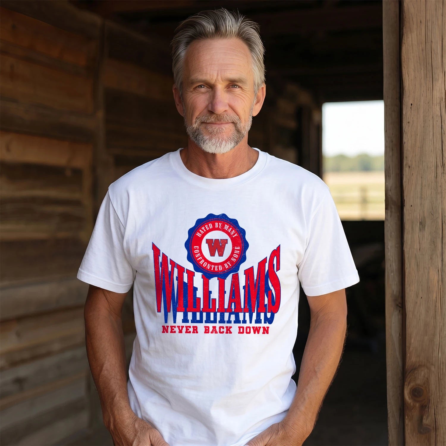 Your Name Never Back Down Shirt WILLIAMS M1-33