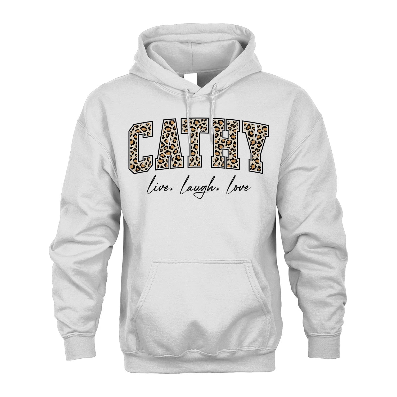 Live Laugh Love Custom Name With Leopard Pattern Shirt CATHY M1-13
