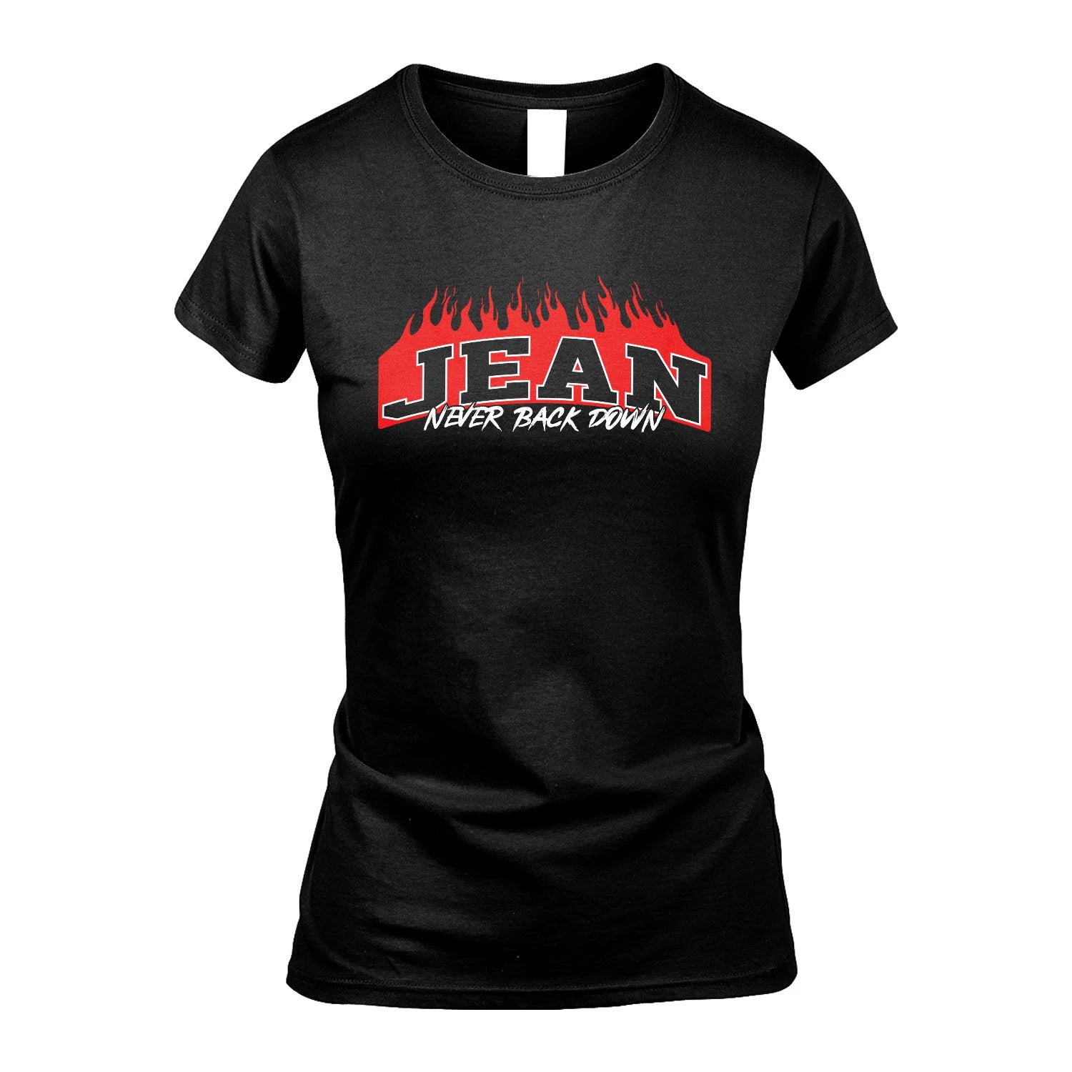 Never Back Down Your Name With Fire Shirt JEAN M1-37