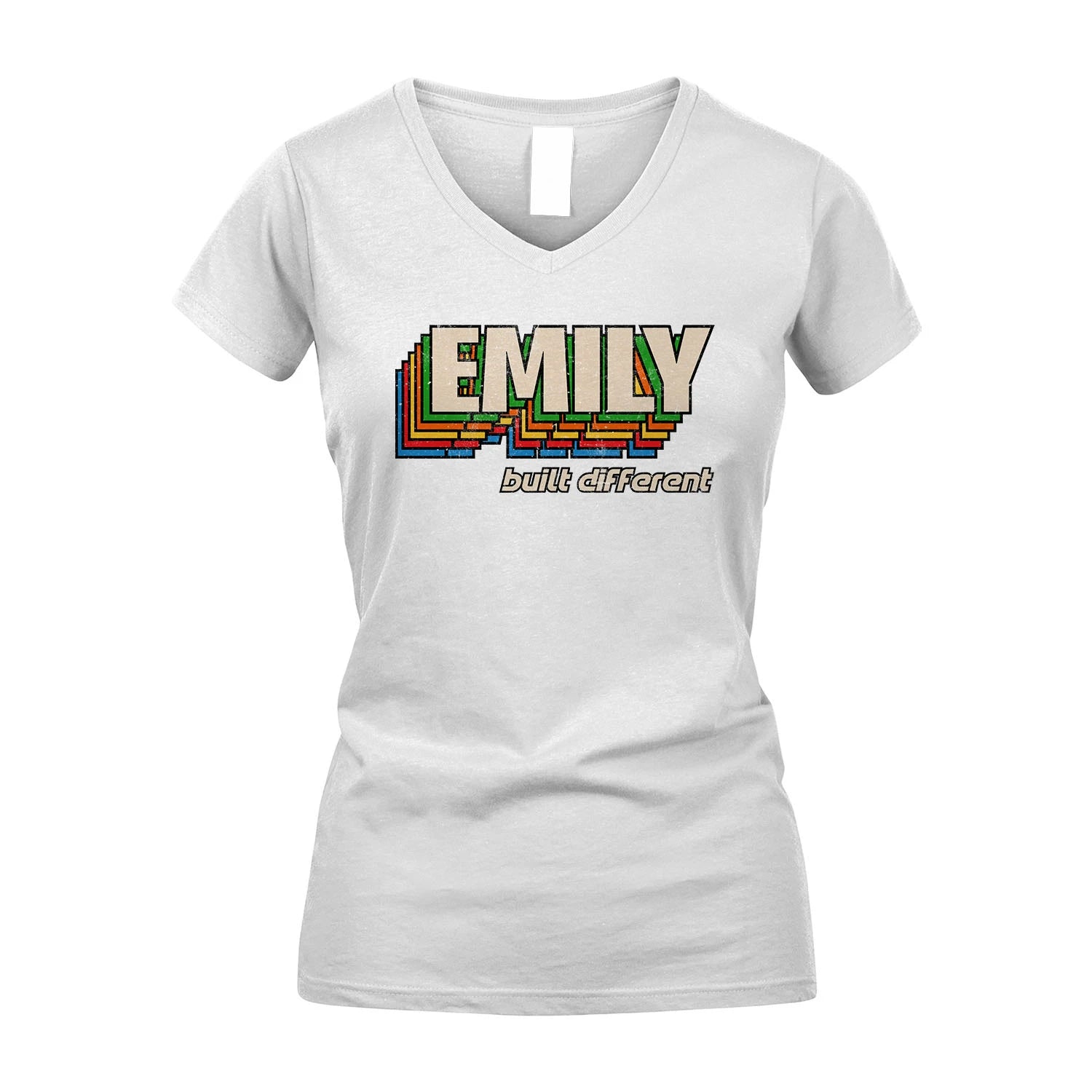 Your Name Built Different Retro Shirt EMILY M1-26