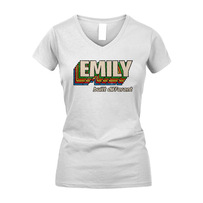 Your Name Built Different Retro Shirt EMILY M1-26