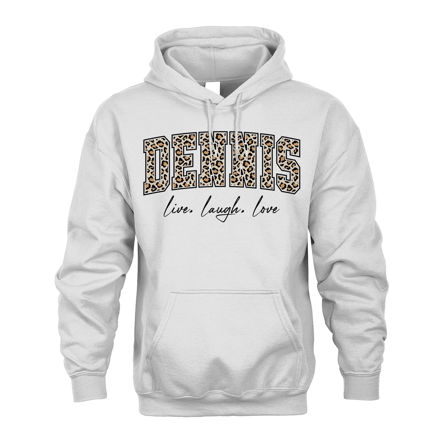 Live Laugh Love Custom Name With Leopard Pattern Shirt DENNIS M1-13