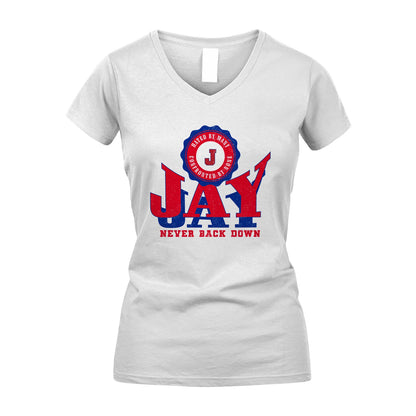 Your Name Never Back Down Shirt JAY M1-33