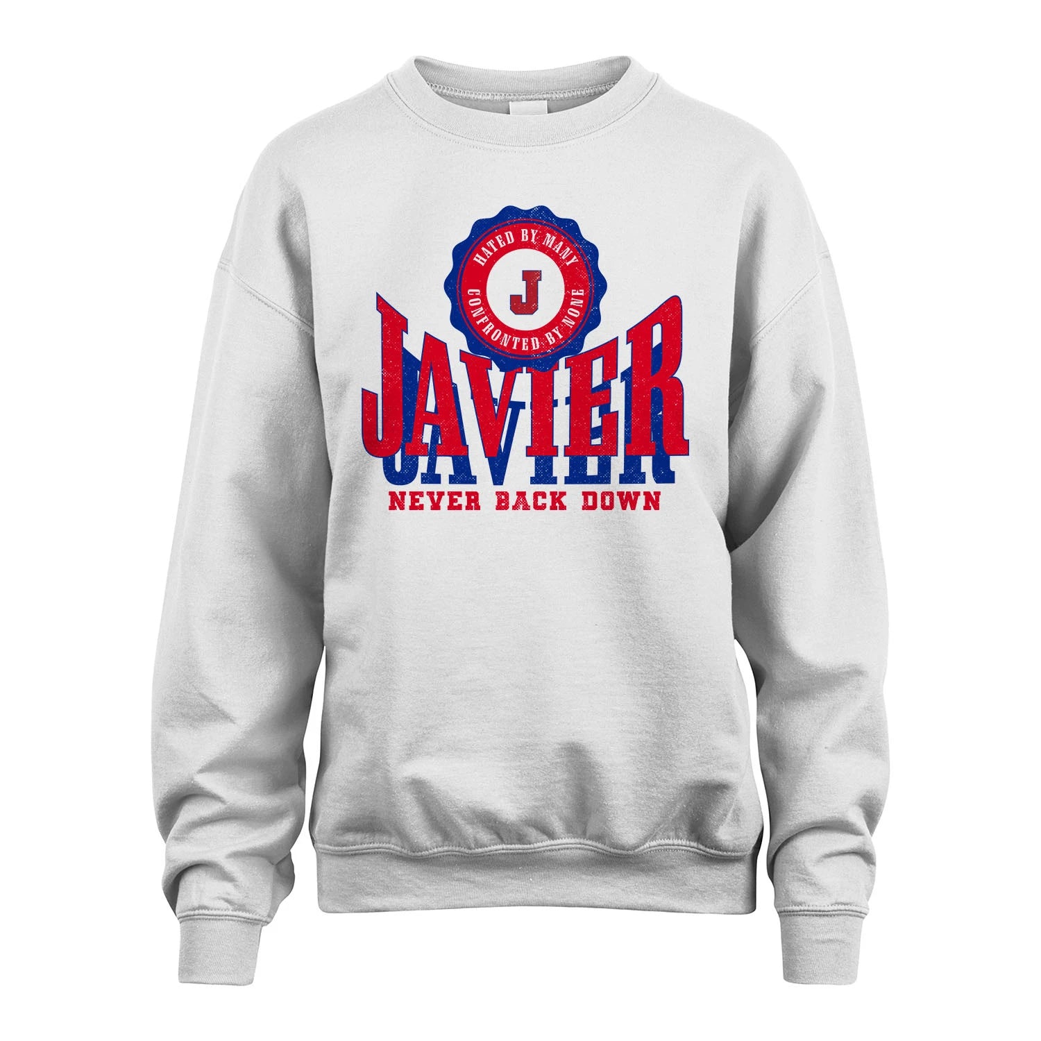 Your Name Never Back Down Shirt JAVIER M1-33